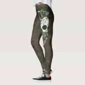 Hipster-Zuckerschädel Halloween-Muster Leggings (Links)