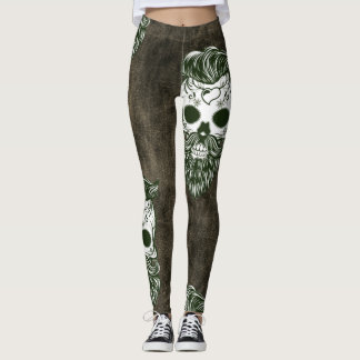 Hipster-Zuckerschädel Halloween-Muster Leggings
