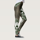Hipster-Zuckerschädel Halloween-Muster Leggings (Rechts)