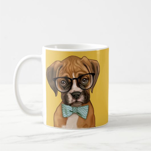 Hipsterboxer Welpe Kaffeetasse (Links)