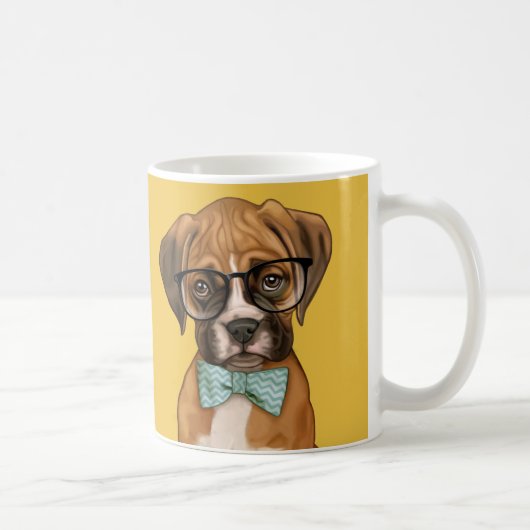 Hipsterboxer Welpe Kaffeetasse (Rechts)