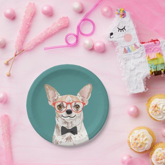 Hipsterchihuahua-Papierplatten-Party Pappteller (Party)