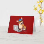 HipsterCorgi 2 Karte (Gelbe Blume)