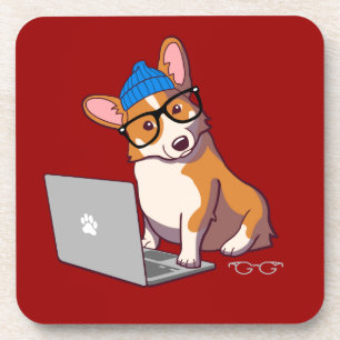 HipsterCorgi 2 (ohne Text) Untersetzer