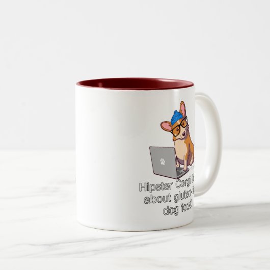 HipsterCorgi 2 Zweifarbige Tasse (VorderseiteRechts)