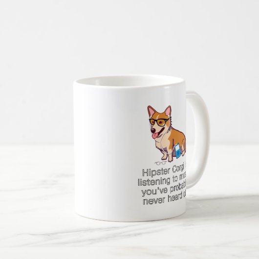 HipsterCorgi Kaffeetasse (VorderseiteRechts)