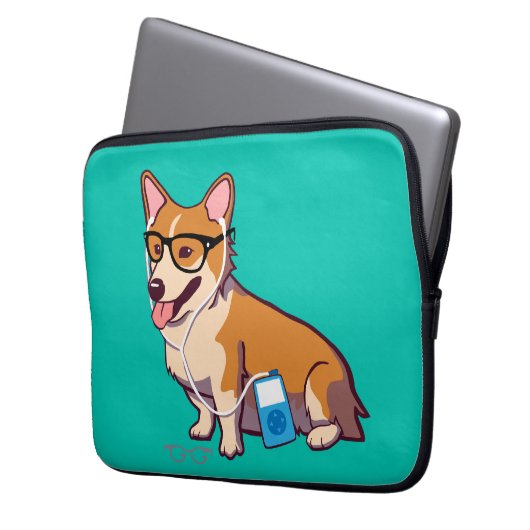 Hipstercorgi-Laptop-Hülse (ohne Text) Laptopschutzhülle (Vorderseite Links)