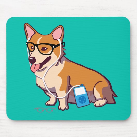 HipsterCorgi Mousepad (ohne Text) (Vorne)