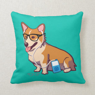 HipsterCorgi (ohne Text) Kissen