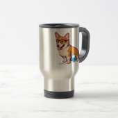 HipsterCorgi Reisebecher (VorderseiteRechts)