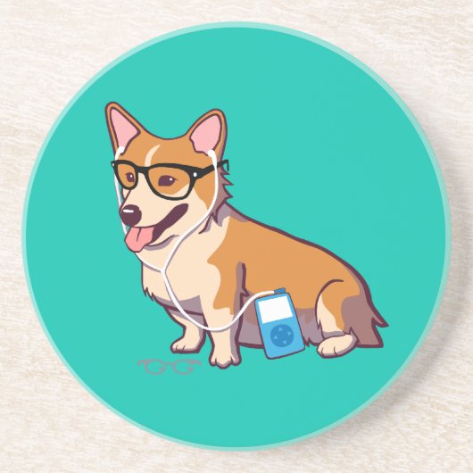 Hipstercorgi-Untersetzer (ohne Text) Untersetzer (Vorne)
