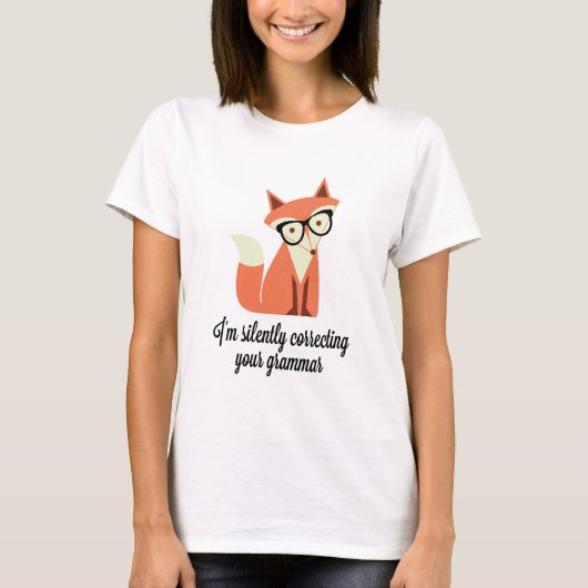 Hipsterfox-Grammatik T-Shirt (Vorderseite)