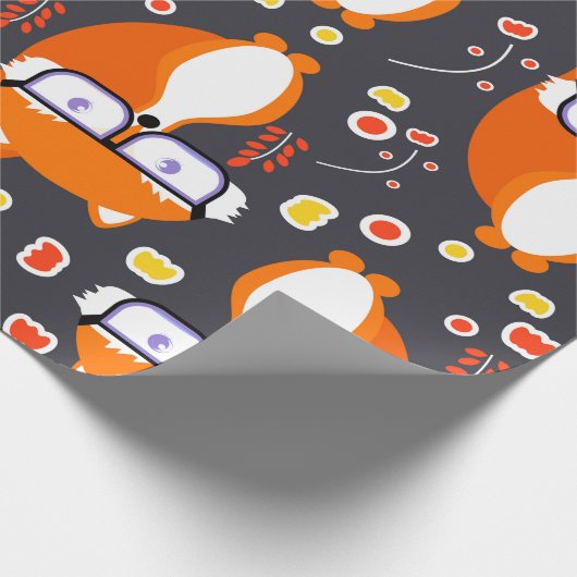Hipsterfüchse Geschenkpapier (Ecke)