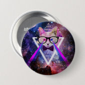 Hipstergalaxiekatze Button (Vorne & Hinten)