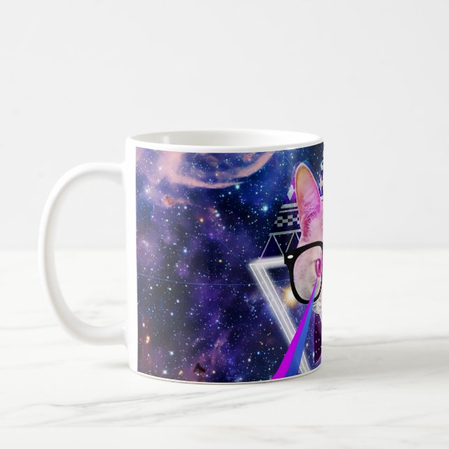 Hipstergalaxiekatze Kaffeetasse (Links)