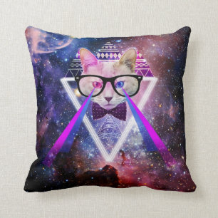 Hipstergalaxiekatze Kissen