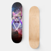 Hipstergalaxiekatze Skateboard (Vorderseite)