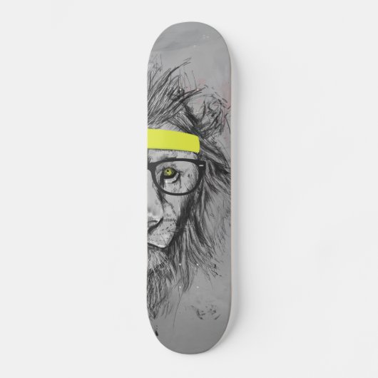Hipsterlöwe Skateboard (Vorderseite)