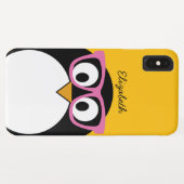HipsterPenguin - niedliches Cartoon-Gelb-Rosa Case-Mate iPhone Hülle (Rückseite (Horizontal))