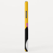 HipsterPenguin - niedliches Cartoon-Gelb-Rosa Case-Mate iPhone Hülle (Hinten/Rechts)