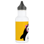 HipsterPenguin - niedliches Cartoon-Gelb-Rosa Trinkflasche (Links)