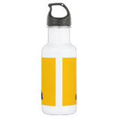 HipsterPenguin - niedliches Cartoon-Gelb-Rosa Trinkflasche (Rückseite)