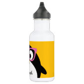 HipsterPenguin - niedliches Cartoon-Gelb-Rosa Trinkflasche (Rechts)