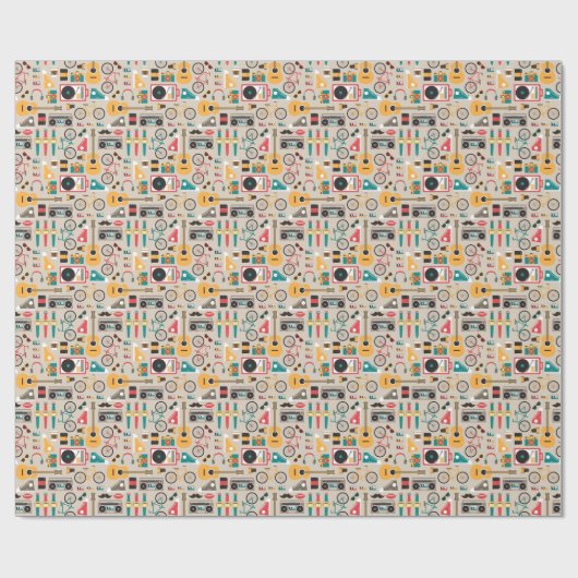 Hipsterrific Hipster-Sache-Muster (Cinereous) Geschenkpapier (Flach)