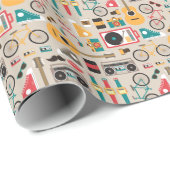 Hipsterrific Hipster-Sache-Muster (Cinereous) Geschenkpapier (Rolleneckpunkt)