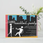 Hipstersechziger jahre Cocktail-Party Einladung (Stehend Vorderseite)