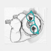 HipsterSloth Fleecedecke (Vorderseite (Horizontal))