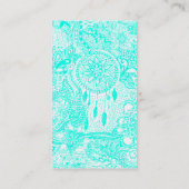 Hipstertürkis dreamcatcher Blumengekritzelyoga Visitenkarte (Rückseite)