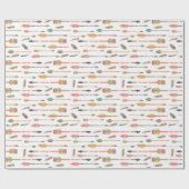 Hipsterwatercolor-Pfeile u. Federn Geschenkpapier (Flach)