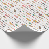 Hipsterwatercolor-Pfeile u. Federn Geschenkpapier (Ecke)