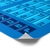 Hiragana Japanese Alphabet Poster (Blue/Blue) (Ecke)