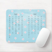 Hiragana Katakana Japanische Sakura Blüten Mousepad (Mit Mouse)