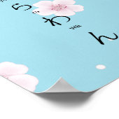 Hiragana Katakana Japanische Sakura Blüten Poster (Ecke)