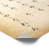 Hiragana Katakana Japanische Zeichen antiquiert Poster (Ecke)