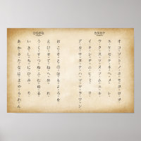 Hiragana Katakana Japanische Zeichen antiquiert