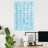 Hiragana mit Romaji Japanisch Sakura Blüten Poster (Heimbüro)