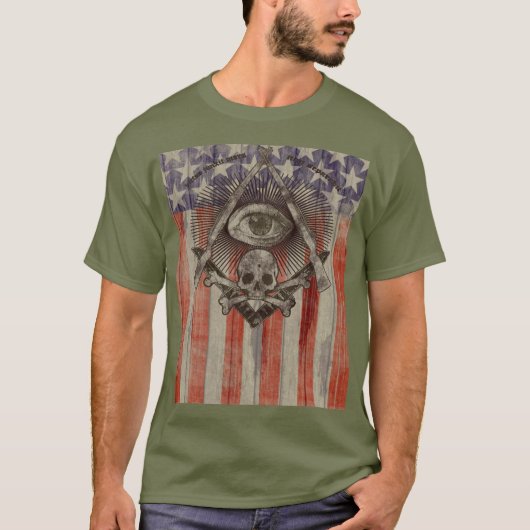 Hiram Abiff Freimaurer mit Amerikaner färbt Shirt (Vorderseite)