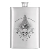 Hiram Abiff Freimaurerflasche Flachmann (Vorderseite)