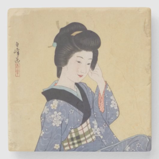 Hirano Hakuhos junges Mädchen Steinuntersetzer (Vorderseite)