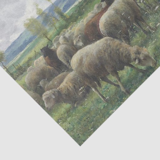 Hirdess and Sheep von Julien Dupre Seidenpapier (Ausschnitt)
