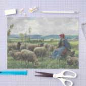 Hirdess and Sheep von Julien Dupre Seidenpapier (Handwerk)