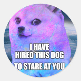 Hired Dog Runder Aufkleber