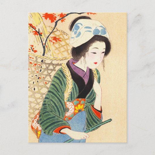 Hirezaki Eiho Beauties of the Zwölf Months, Bijin Postkarte (Vorderseite)