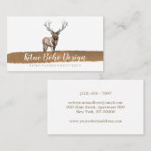 Hirn Horn Antler Boho Wasserfarblogos Visitenkarte (Vorne/Hinten)