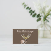 Hirn Horn Antler Brown Blush Pink Visitenkarte (Stehend Vorderseite)