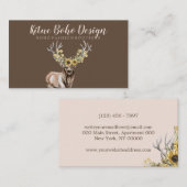 Hirn Horn Antler Brown Blush Pink Visitenkarte (Vorne/Hinten)